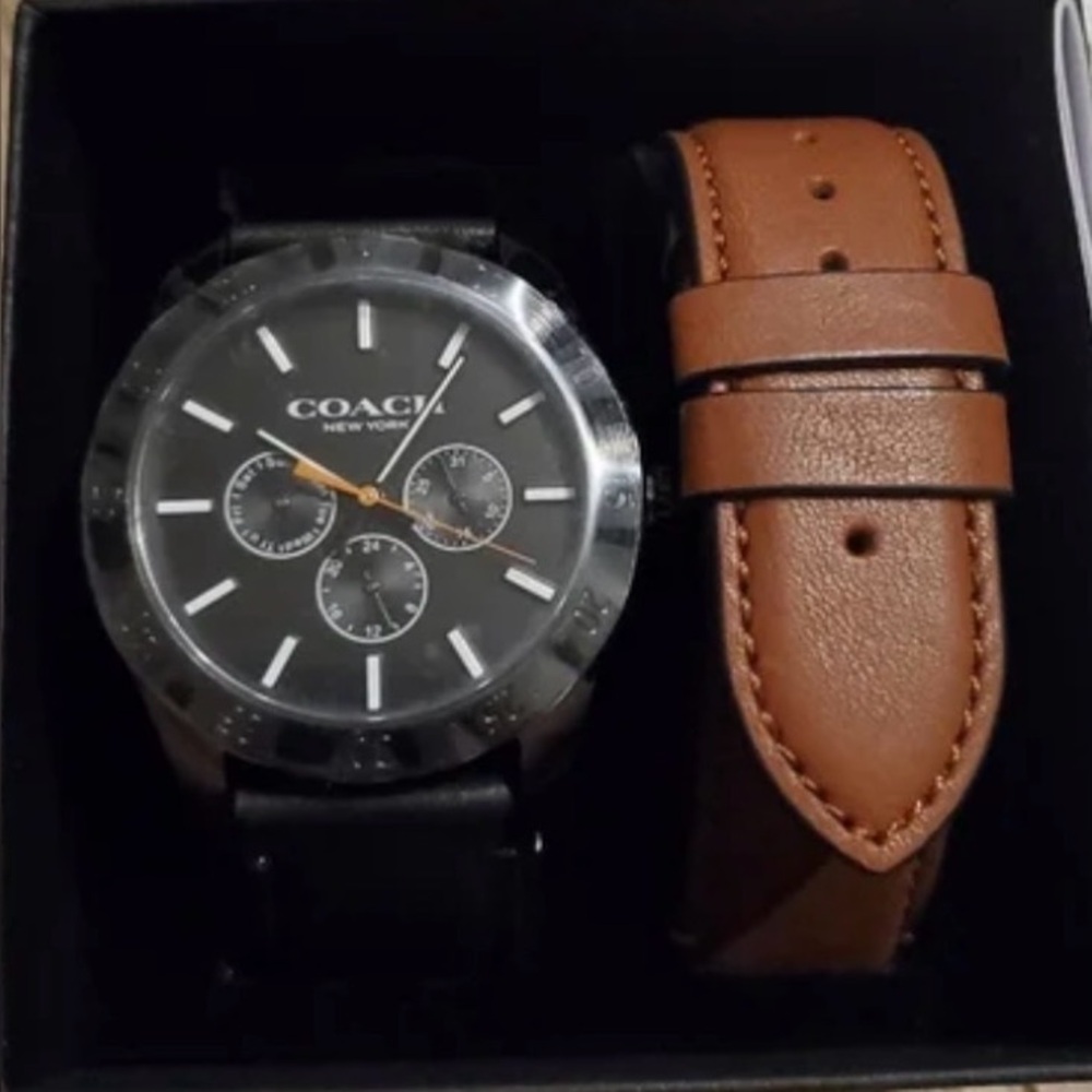 Coach Black Dial Watch with Leather Strap - Picture 2 of 6